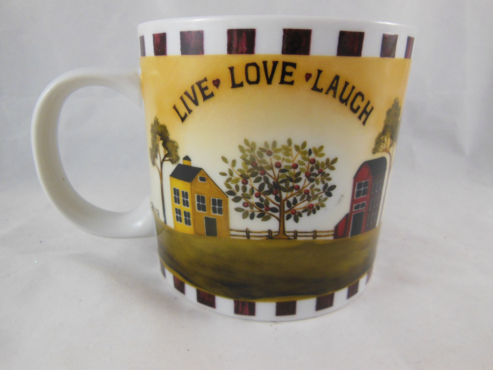 Laurie Korsgaden LIVE LOVE LAUGH Tea Coffee Mug Large Nice quality - $8.31