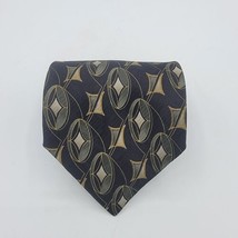 Mens Vintage Silk Croft &amp; Barrow Tie Black, Geometric  Size 57 X 4 Inch - £7.98 GBP