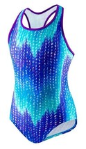 Speedo Girl's 1 pc Swimsuit Swimwear Tie Dye Blue Sz 5 16 - $15.79