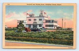 Allegheny County Airport Terminal Wait Room Pittsburgh PA Linen Postcard... - $7.00