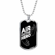Express Your Love Gifts Air Guitar Hero Necklace Stainless Steel or 18k Gold Dog - £35.26 GBP