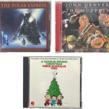 Charlie Brown Polar Express Muppets 3 Christmas CD Bundle Vince Guaraldi Denver - £22.32 GBP