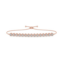 14k Rose Gold 0.25Ct TDW Lab Created Round Diamond Bolo Bracelet for Women - $1,479.99