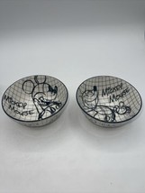 Disney Mickey Mouse 4.5 Tidbit Bowls Sketchbook Set Of 2 Black And White - £10.73 GBP