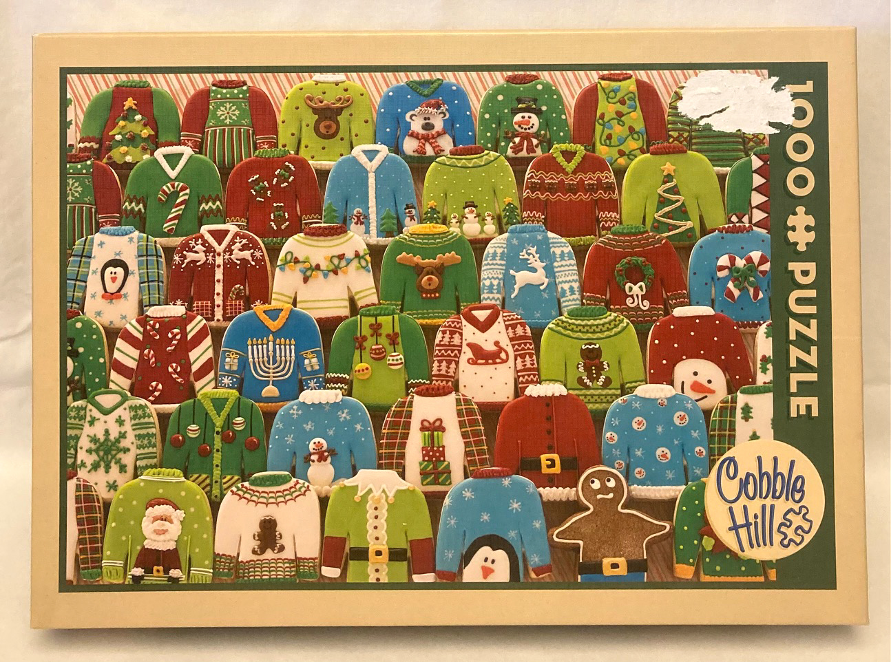 Primary image for Cobble Hill puzzle Ugly Xmas Sweaters 1000 piece Christmas cookies