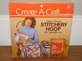 Create-A-Craft Classic Wooden Stitchery Hoop w/ Adjustable Arm 10&quot; New! ... - £12.65 GBP