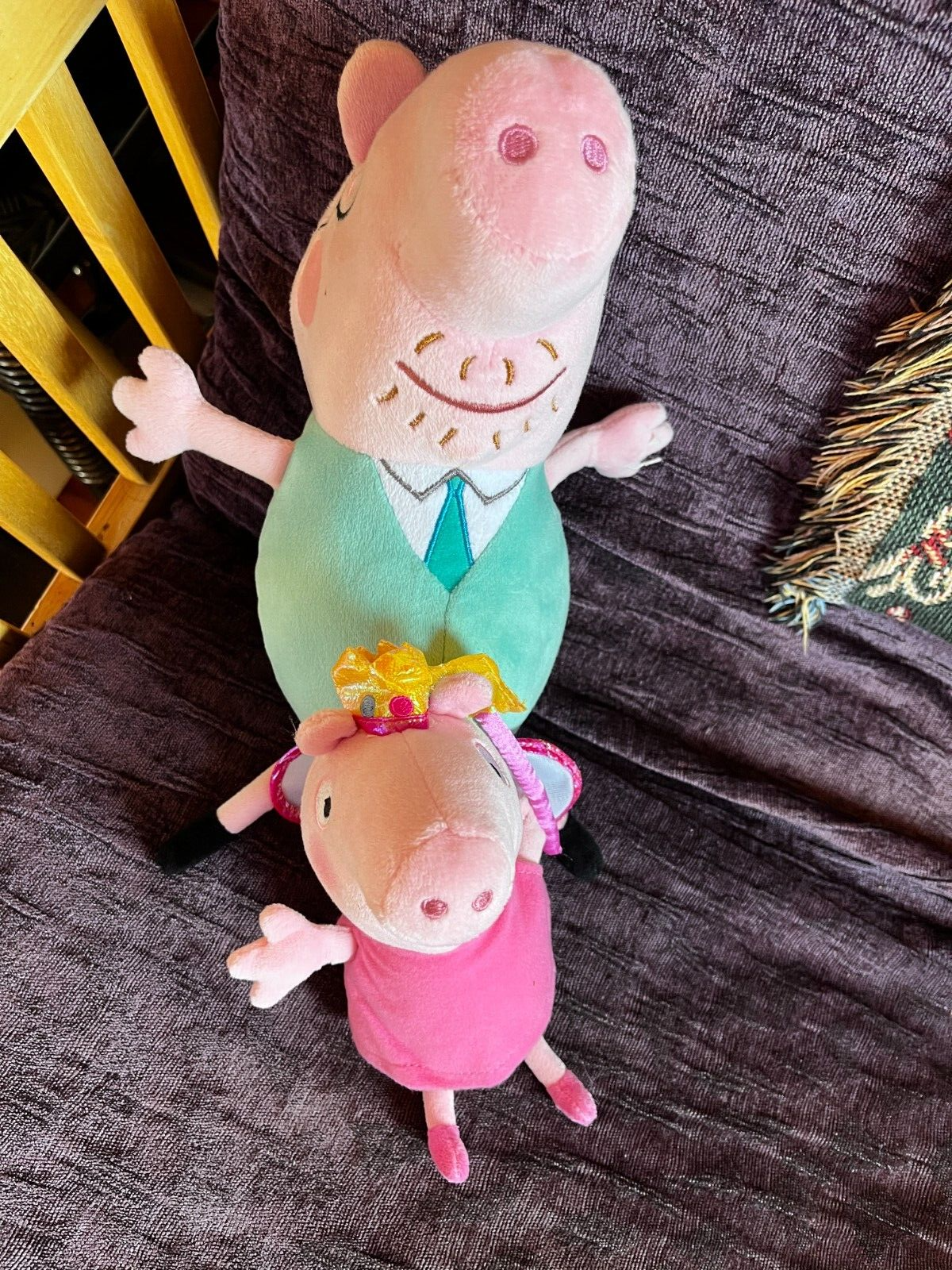 Primary image for Lot of Ty Plush Dad & Princes Peppa Pig TV Stuffed Character Animals – the dad
