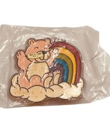 Vtg 80’s Rainbow Bear Keychain NOS Handpainted Key Fob Cute Retro Cloud ... - $11.18