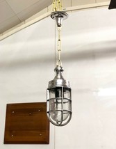 Nautical Aluminum PENDANT/HANGING/CEILING Industrial Light With Brass Chain - £62.34 GBP