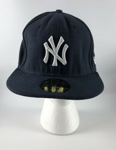 New York Yankees New Era 5950 Fitted Baseball Hat Blue Vintage - 7 5/8 - £23.26 GBP