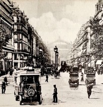 Paris France Opera Avenue Downtown Antique Cars 1910s WW1 Era Postcard PCBG12A - £15.66 GBP