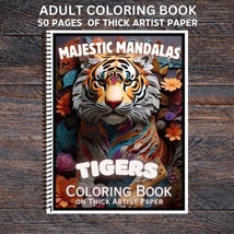 Tigers - Spiral Bound Adult Coloring Book - Thick Artist Paper - £25.16 GBP