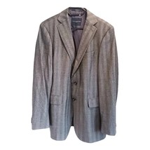 Tommy Hilfiger Mens Gray Striped Wool Cashmere Two Button Blazer Jacket ... - $32.38