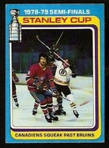 Stanley Cup SEMI-FINALS Boston Bruins Montreal Canadiens 1979 Topps # 81 VG+/EX - £0.59 GBP