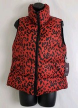 Cavalini Women&#39;s Puffer Jacket Vest Outerwear Red Animal Style # NYV1066... - $29.65