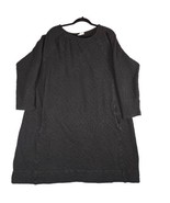 Pure Jill J Dress Size XL Black Crinkle Texture Cotton Knit Kangaroo Pocket - £12.86 GBP