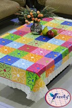 Multicolor 4 Seater Protector Floral Plastic Center Table Cover Us - $30.88
