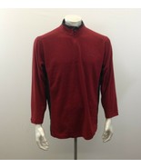 Columbia Mock 1/4 Zip Men&#39;s Large Red Black Long Sleeve Fleece Pullover - $148.98 MXN