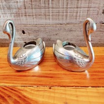 Vintage Swan Silver Plated Candle Taper Holders Set of 2 Bird Cottagecore - £15.41 GBP