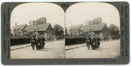 c1900&#39;s Real Photo Stereoview Card Anne Hathaway&#39;s Cottage Shottery England - £7.41 GBP