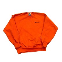 Vintage 1990&#39;s Champion Authentic Apparel Spell Out Crewneck Sweatshirt Orange M - £19.05 GBP