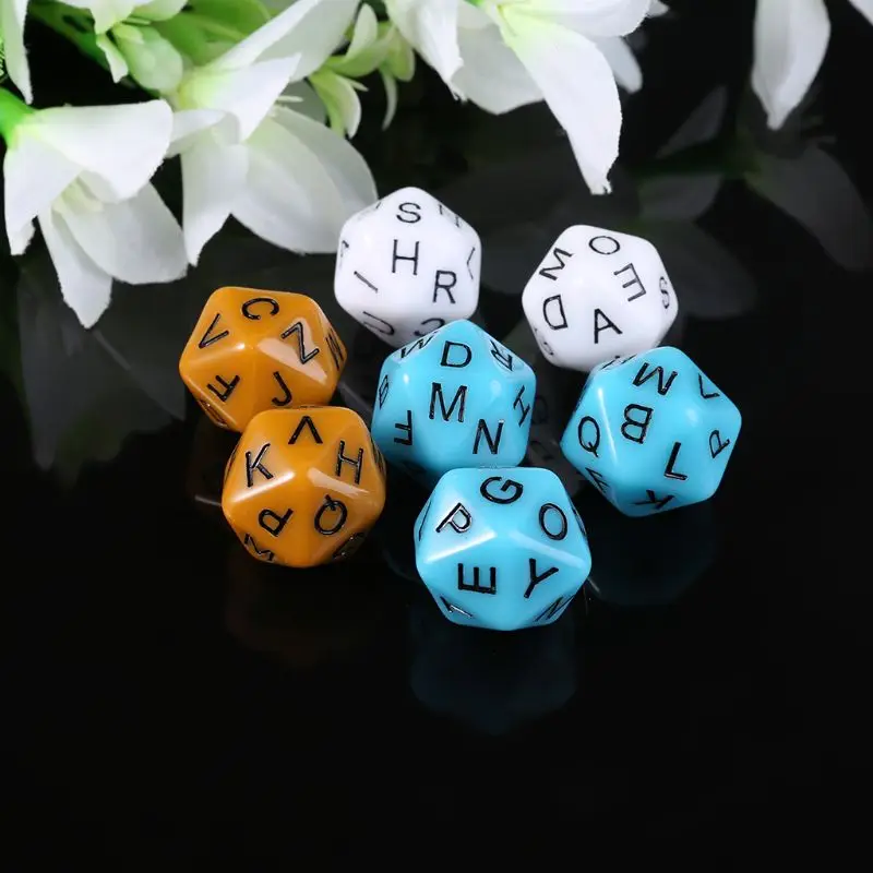 Sporting 7pcs/set 20-Sided D20 English Alphabet Letters Dials Board Game Accesso - £24.18 GBP