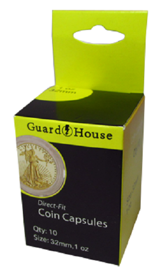 Direct Fit Coin Capsules, 1 oz Gold Eagle by Guardhouse 32mm, 10 pack - $10.98