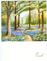 Cunard Line Dinner Menu RMS MEDIA Woodland Scene Cover by P I Northcutt - $14.89