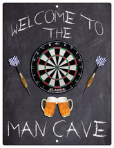 Darts Aluminum Sign Welcome To The Man Cave Dartboard Home Bar Beer Wall Plaque - £10.04 GBP+