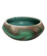 Marbled Roadside Pottery Malachite Look Bowl in with Glazed Turquoise In... - $1,844.04 MXN