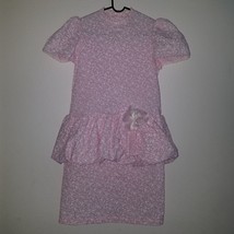 VTG Peaches N Cream Pink White Floral Dress Size 10 Prairie Cottage Core Bubble - £19.43 GBP