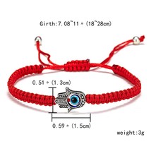 Rinhoo Lucky Red String Thread Hand Palm Bracelets Blue Turkish Charm Women Hand - £7.81 GBP