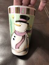 SNOWMAN &amp; Stars Scarf Tall 16 oz Stoneware Coffee Latte Jumbo Mug Cup Ch... - $10.95