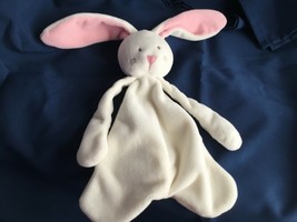 Baby Ganz 11&quot; white Bunny Rabbit Pacifier Cozy Lovey Plush - £20.09 GBP