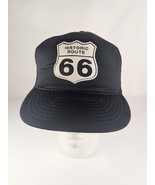 Vintage Historic Route 66 USA Made Black Snapback Trucker Hat - $22.99