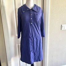 Chico&#39;s Zenergy Knit Dress sz 2 (2xL) Drawstring Waist Snap Collar purple - £16.39 GBP