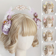 Sweet Girls Lolita Cosplay Tiara Crown Headwear Headband Wedding Decor Pink - $14.34