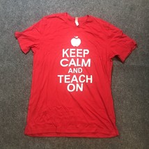 Keep Calm Teach On Red Women Shirt - $7.97
