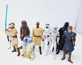 Star Wars Action Figure Lot (9) Vader R2-D2 Obi-Wan Anakin Mace Windu 1997-2013 - £15.42 GBP
