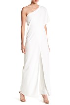 ALEXIA ADMOR One Shoulder Ruffle Sleeve Jumpsuit SZ 0 Off White - $81.77