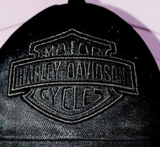 Harley Davidson Motorcycle Black Hat Adjustable Clean Embroidered Vintage 90s - £23.32 GBP