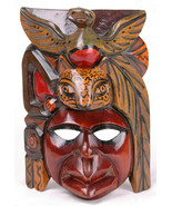 Vtg Hand Carved Wood Tribal Mask-Totem-Hand Carved &amp; Painted-Decor-9&quot; Tall - $56.09