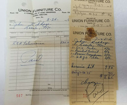 RCA Television Union Furniture Co Funeral Directors Vintage 1956 Order Receipts - £14.96 GBP