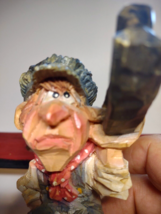 Spit N Whittle Bottle Stopper Worker Man In Overalls Holds Beam Chris Ha... - $103.50