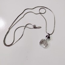 VTG Silver Tone Bottle Glitter Necklace 26.5&quot; Chain Direction One - £18.87 GBP