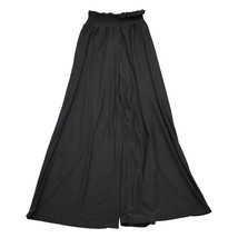 Just Be Pants Womens S Black Wide Leg High Rise Elastic Waist Pull On Paperbag - £19.32 GBP