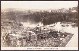Grand Falls, N.B. Canada RPPC 1920s - Hydro Development BEV Photo Postcard - £13.94 GBP