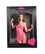Leg Avenue Hot Pink Net Cut Out  Mini Dress  NEW One Size Style 28093 - £12.58 GBP