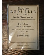 The New Republic Published Weekly, Saturday February 17th 1917 Vol X No 120 - $58.49 CAD
