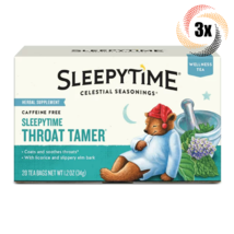 3x Boxes Celestial Sleepytime Throat Tamer Herbal Tea | 20 Bags Each | 1.2oz - £20.38 GBP